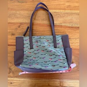 Relic Purple and Gray Piper Bird Tote Bag